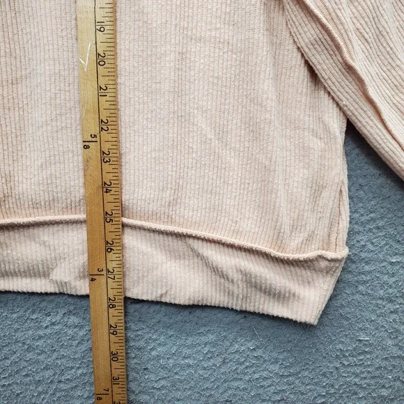 We The‎ Free Sweatshirt Womens Small Tan Ribbed Cuff & Hem Boat Neck Pullover - Picture 4 of 8